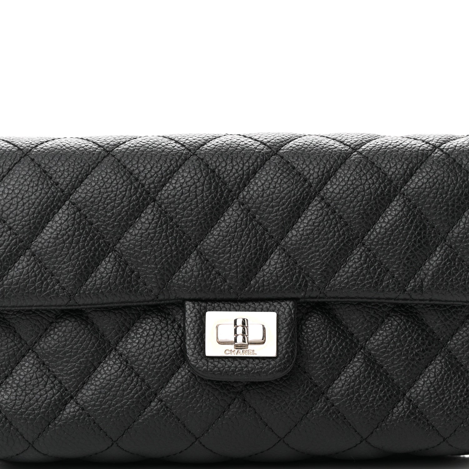 Chanel Grained Calfskin Quilted 2.55 Reissue Flap Belt Bag Clutch Black 8 of 11
