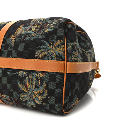Louis Vuitton Jacquard Damier Palm Trees Keepall Bandouliere 50 Marina Blue 8 of 8