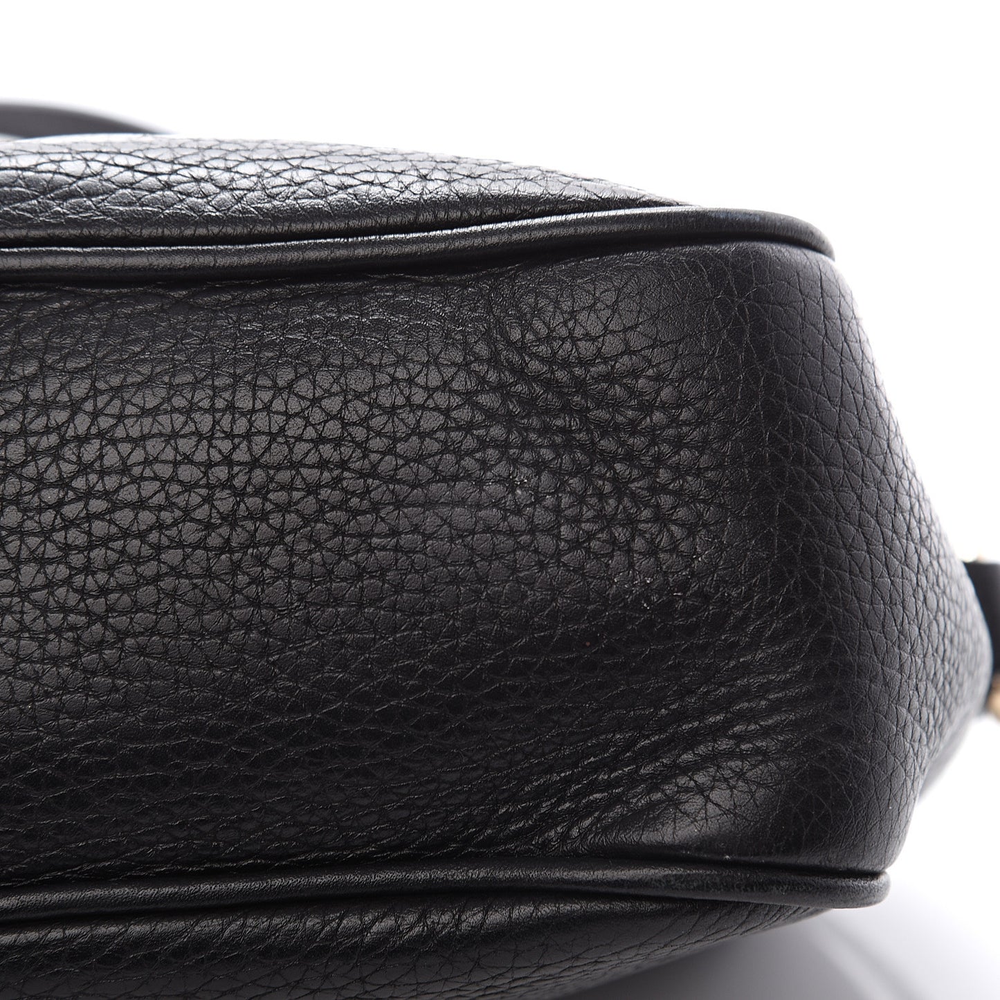 Pebbled Calfskin Small Soho Disco Bag Black