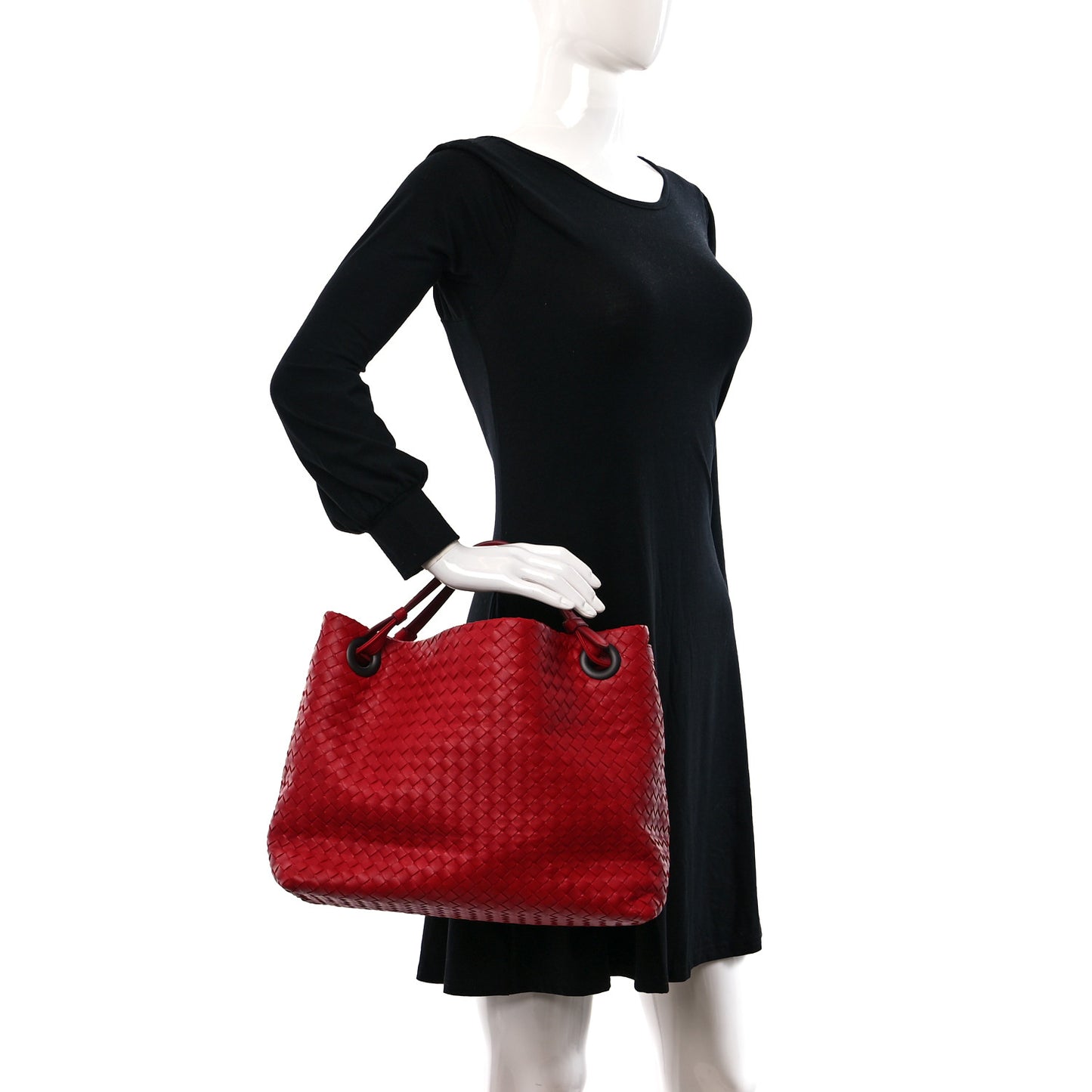 Nappa Intrecciato Bella Tote Red