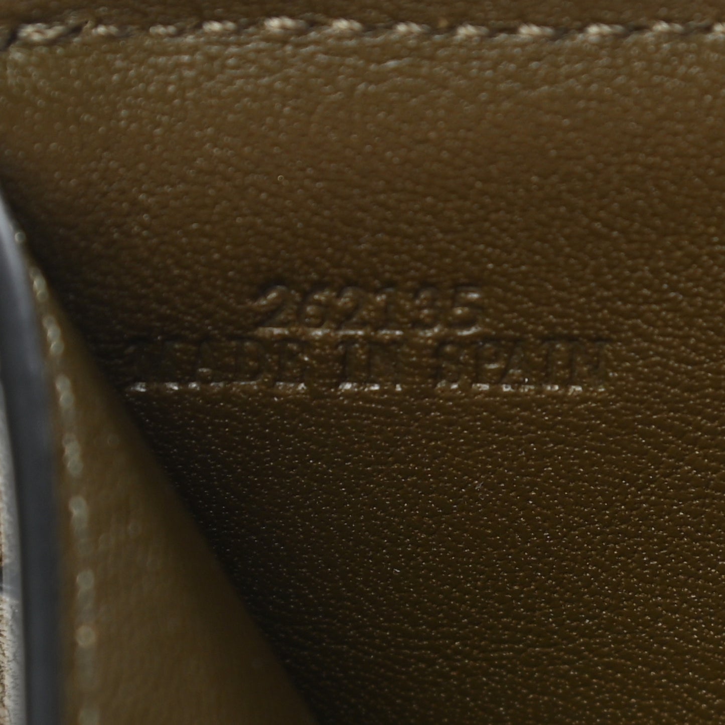 Grained Calfskin Small Vertical Wallet Dark Blush Dark Olive