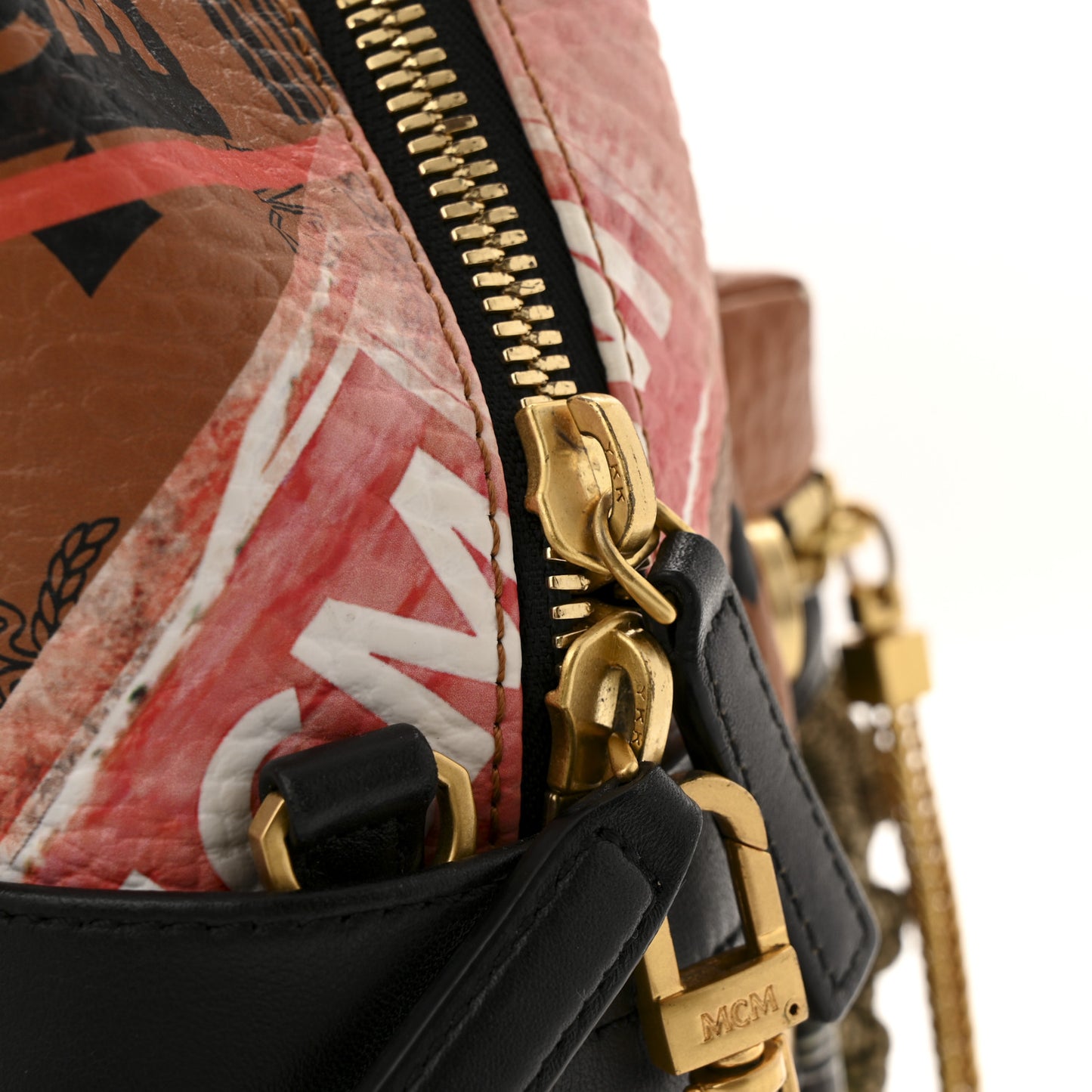 Visetos Flight Print Small Stark Backpack Cognac