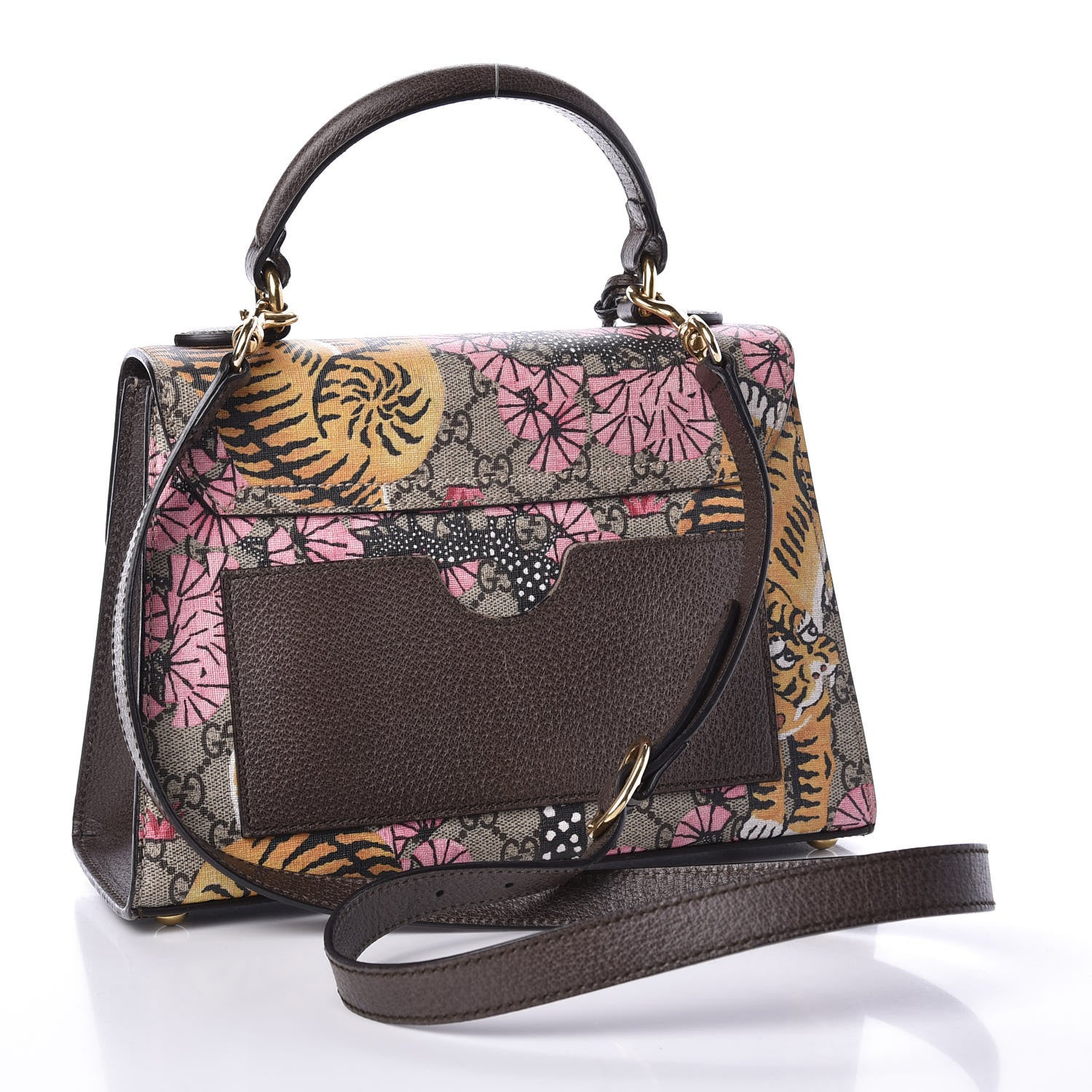 Gucci GG Supreme Monogram Bengal Small Padlock Top Handle Bag Beige Pink 2 of 13