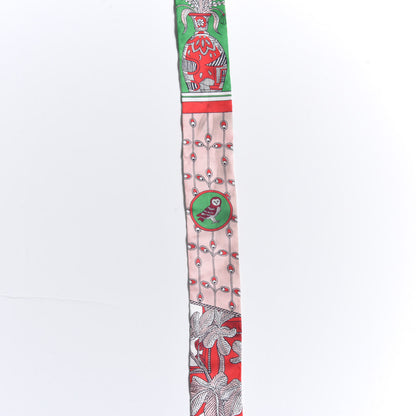 Hermes Silk La Danse Des Amazones Twilly Rouge Rose Poudre Vert 5 of 5