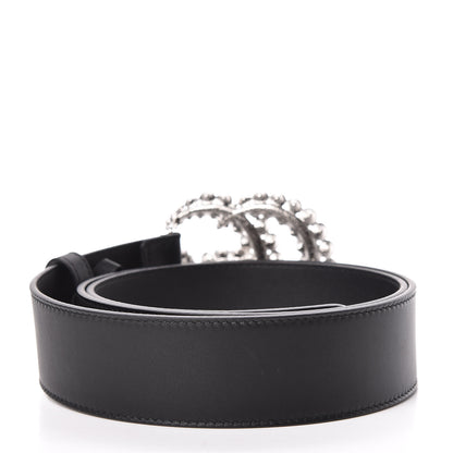 Gucci Calfskin Crystal Double G 40mm Belt 95 38 Black 3 of 7