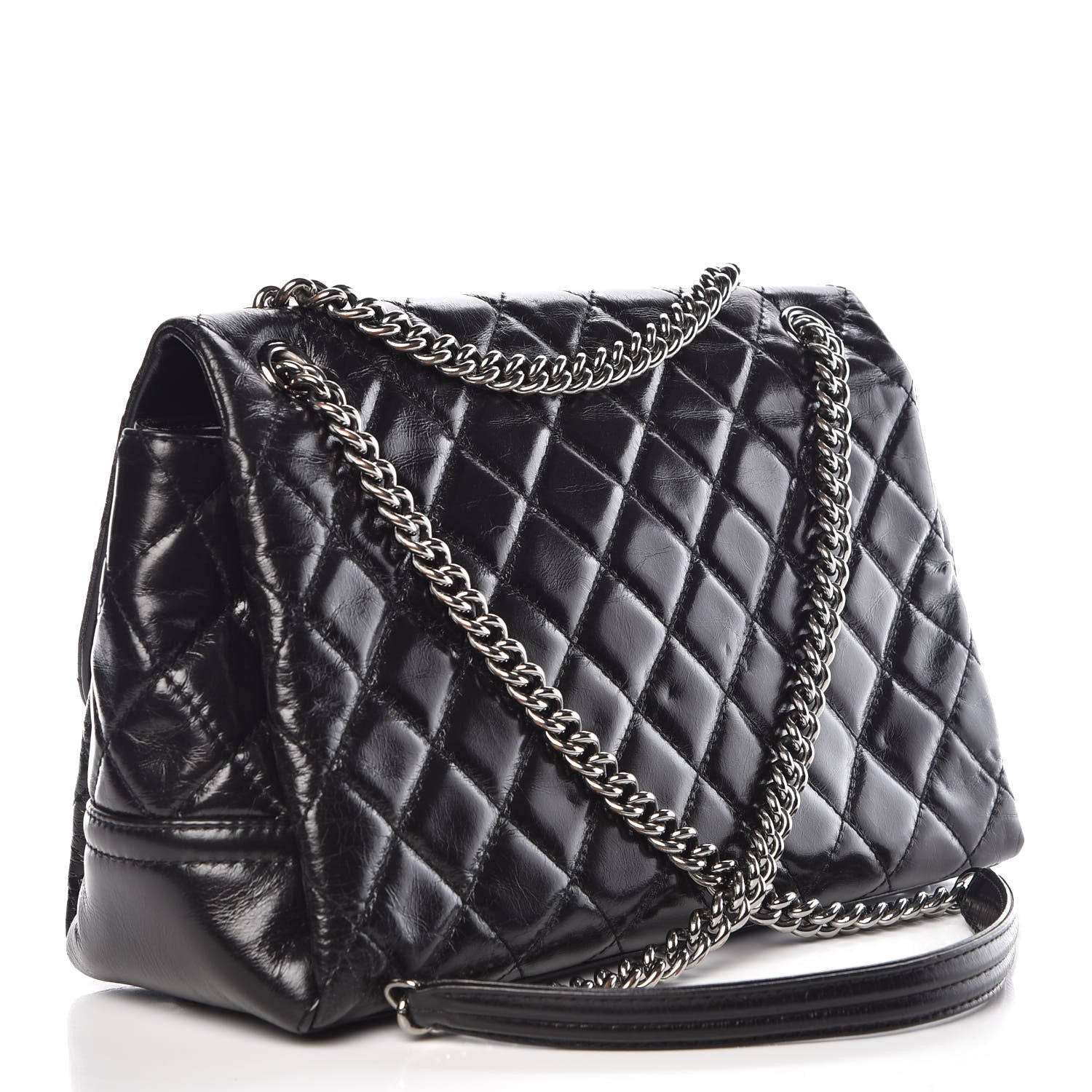 Chanel Glazed Calfskin Quilted Medium Lady Pearly Flap Black 3 of 13