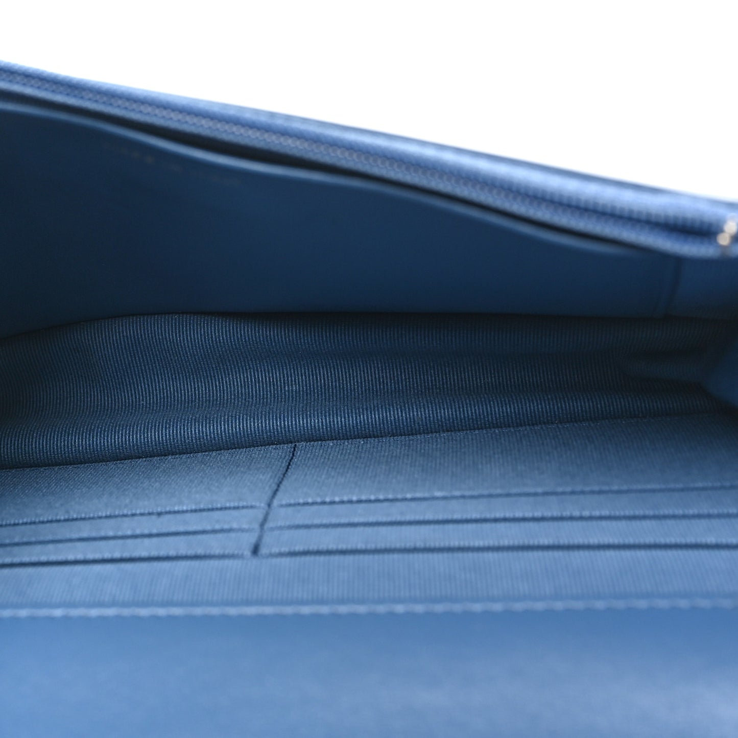 Denim Quilted Chanel 19 Wallet On Chain WOC Blue