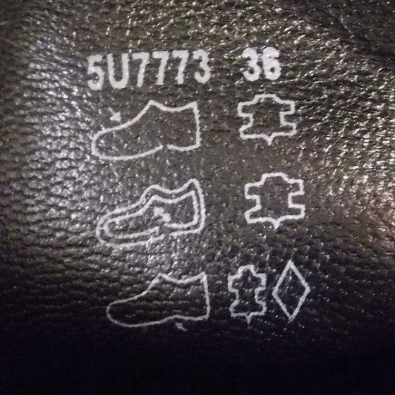 Leather Buckle-Harness Motorcycle Boots 36 Black