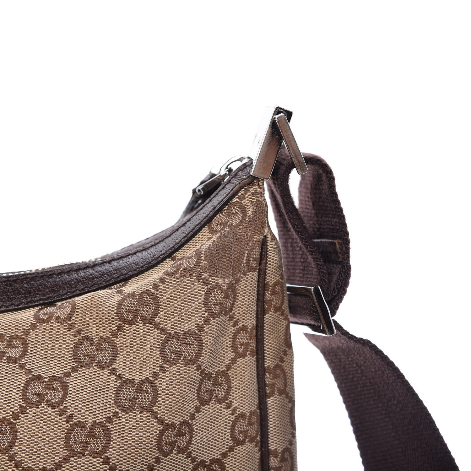 Gucci Monogram Medium Half Moon Hobo Dark Brown 13 of 15
