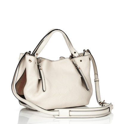 Burberry Grainy Calfskin House Check Small Maidstone White 4 of 10