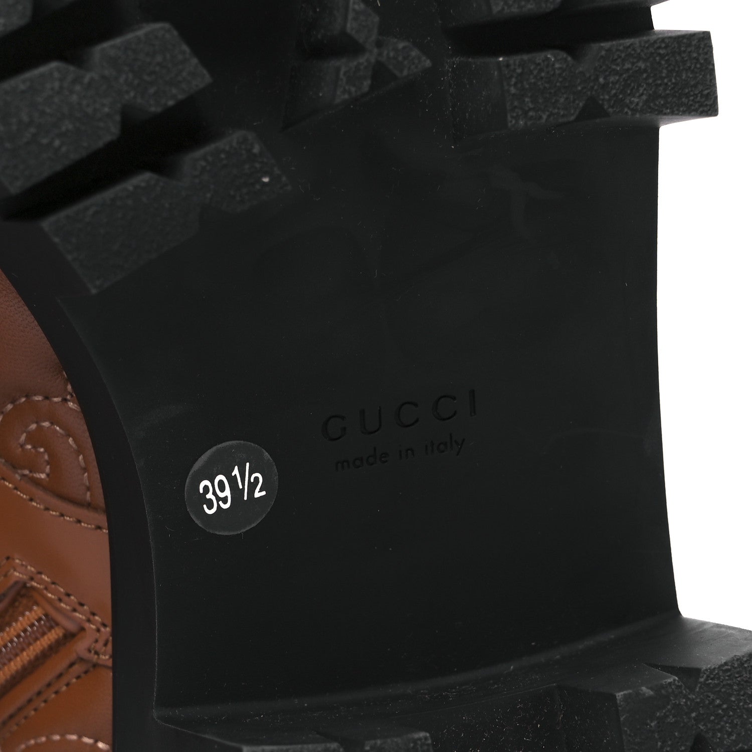 Gucci Cordovan Lux Nappa GG Matelasse Lace Up 60mm Combat Boots 39.5 Dark Hazel Brown 7 of 10