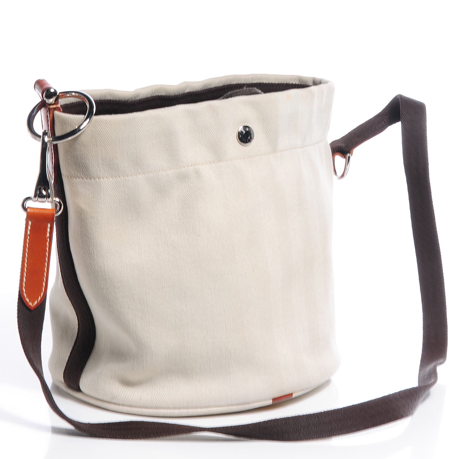 Hermes Chevron Herringbone Canvas Grooming Bag Chalk 3 of 9