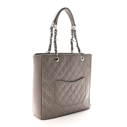 Chanel Caviar Quilted Vertical Grand Shopping Tote GST Grey 3 of 10