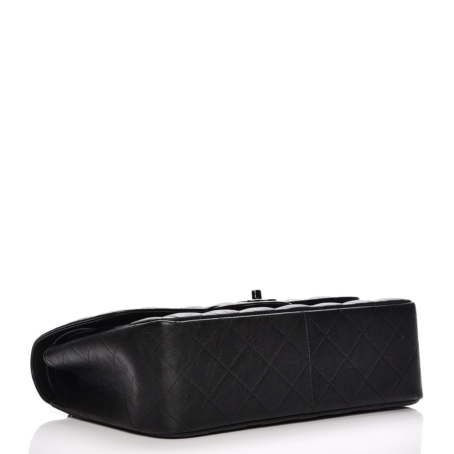 Chanel Crumpled Calfskin Quilted Jumbo Double Flap So Black 4 of 7