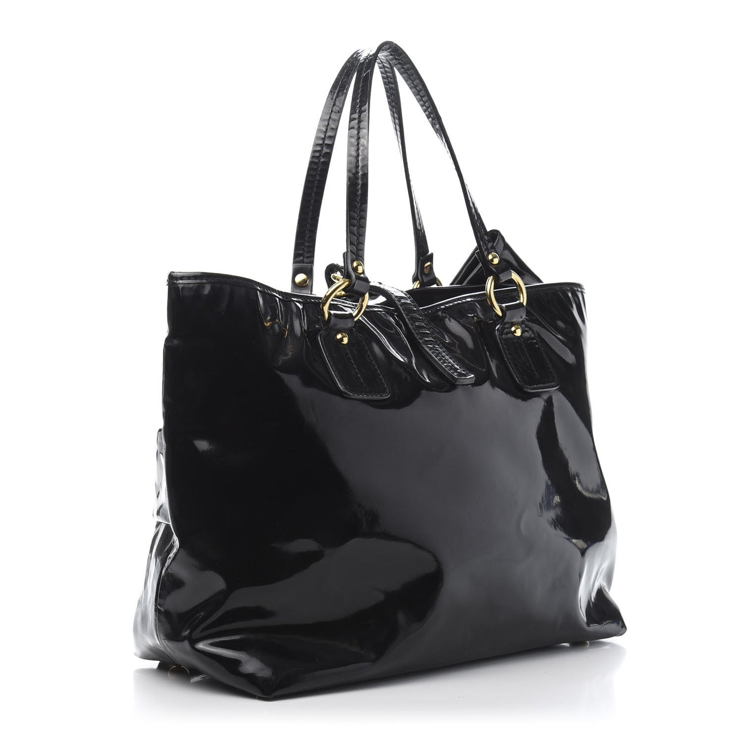 Patent Lacca Bow Tote Black