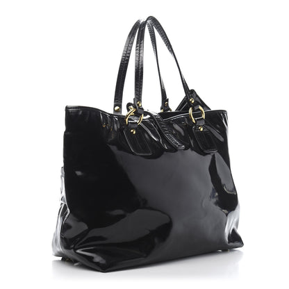 Valentino Garavani Patent Lacca Bow Tote Black 3 of 17
