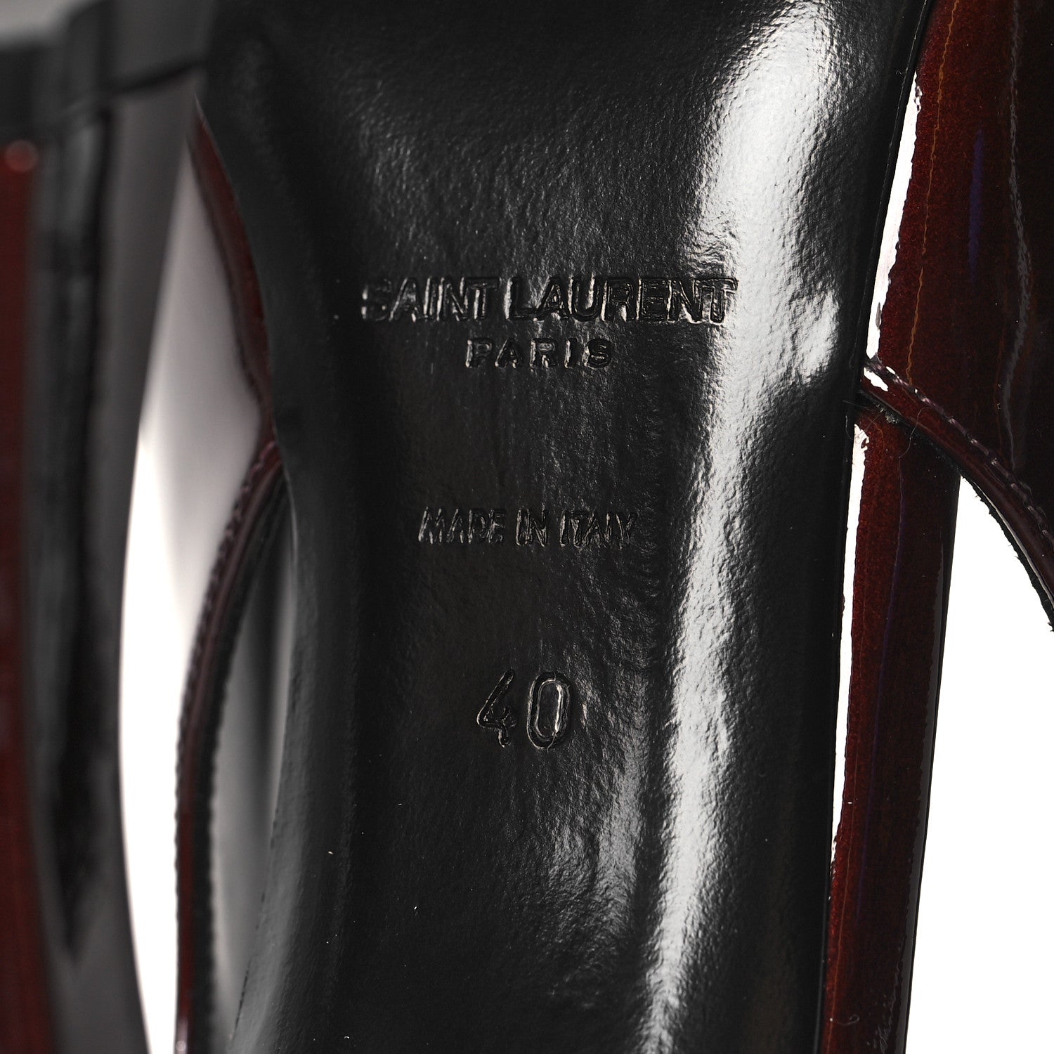 Saint Laurent Patent Calfskin Dune Slingback Pumps 40 Wood 7 of 8