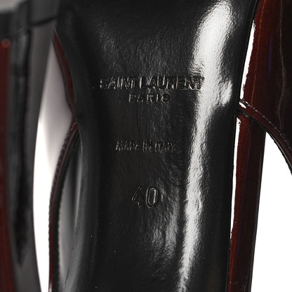 Saint Laurent Patent Calfskin Dune Slingback Pumps 40 Wood 7 of 8