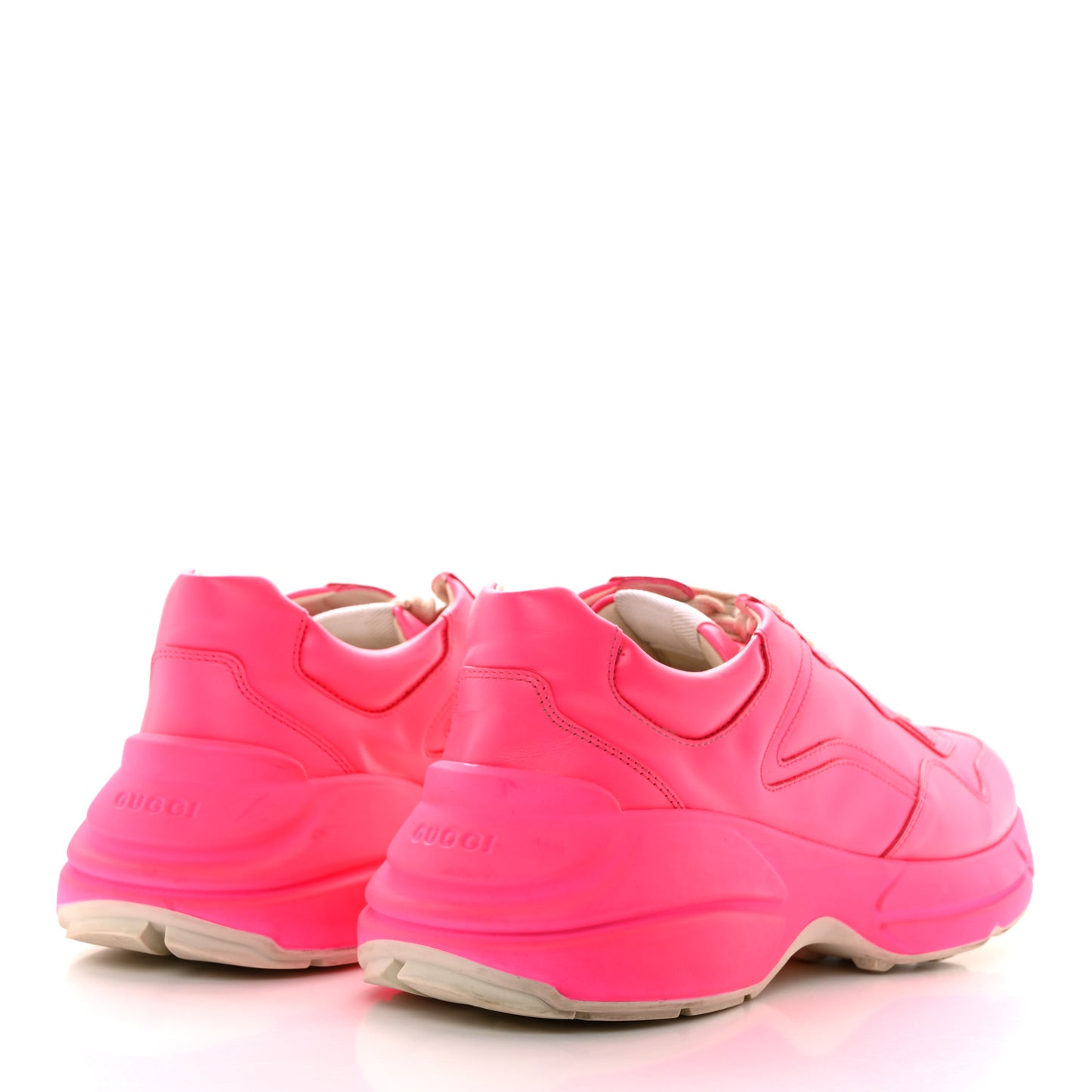 Calfskin Mens Rhyton Sneakers 9 Fuxia Fluo