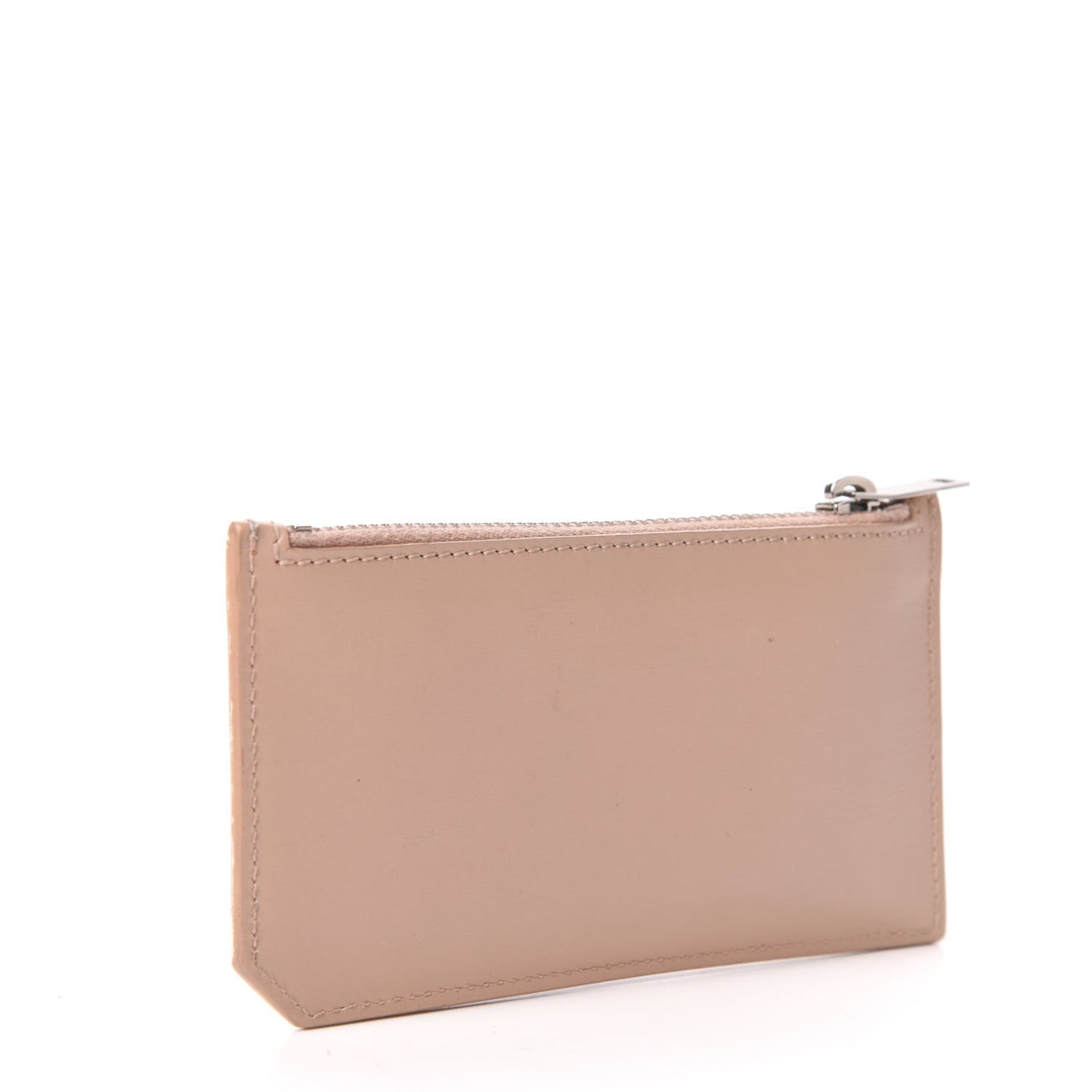 Calfskin 5 Fragments Zip Pouch Card Holder Nude Powder