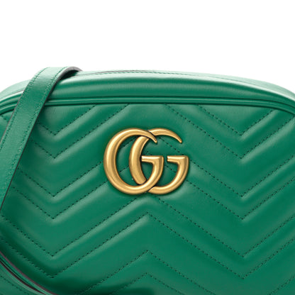 Gucci Calfskin Matelasse Small GG Marmont Chain Shoulder Bag Emerald Green 8 of 12