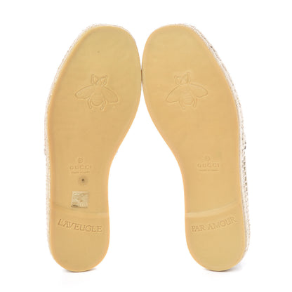 Gucci Canvas Miro Soft Calfskin Logo Mens Espadrilles 9 Greggio Cuir 5 of 8