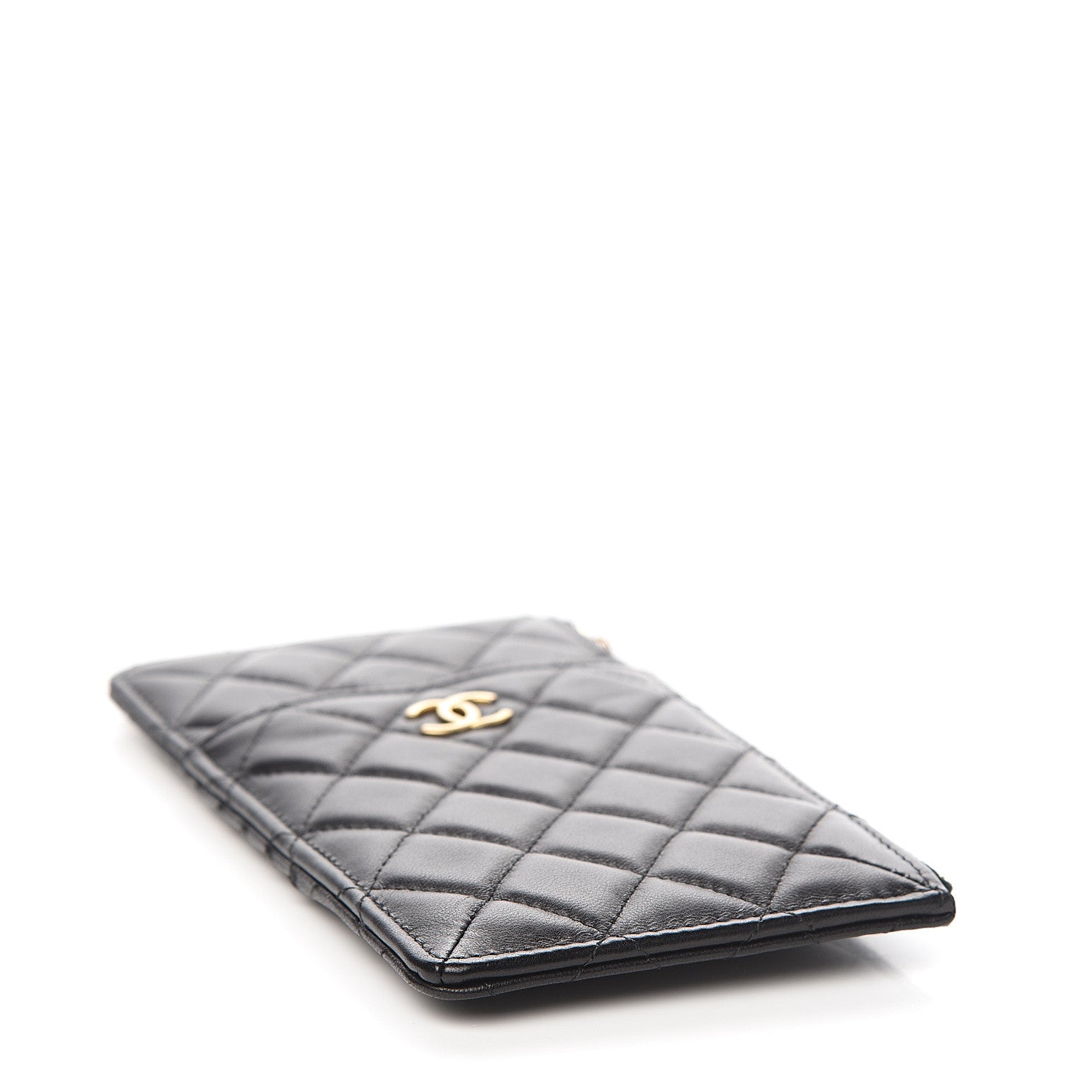 Chanel Lambskin Quilted Egyptian Amulet Classic Flat Wallet Pouch Black 3 of 8