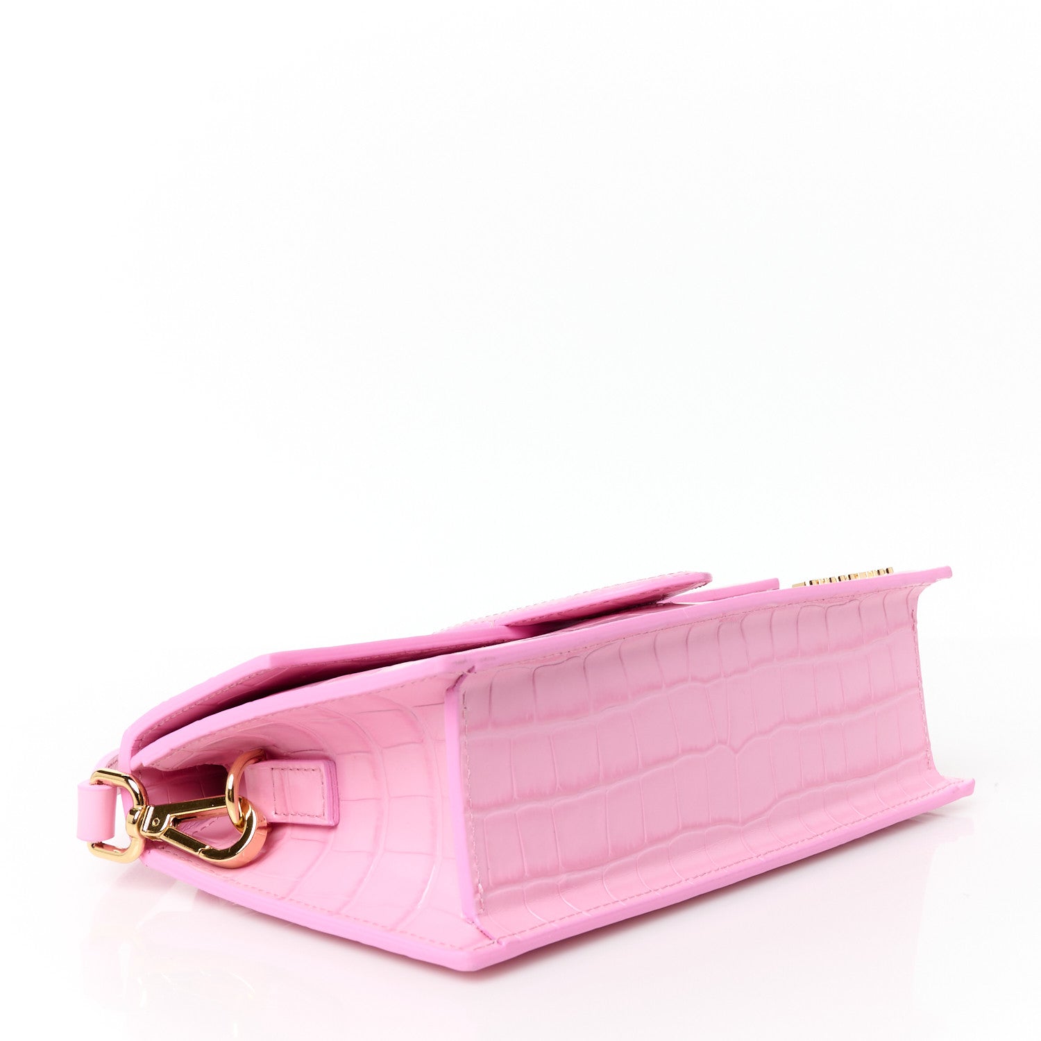Jacquemus Calfskin Crocodile Embossed Le Grand Bambino Pink 4 of 10