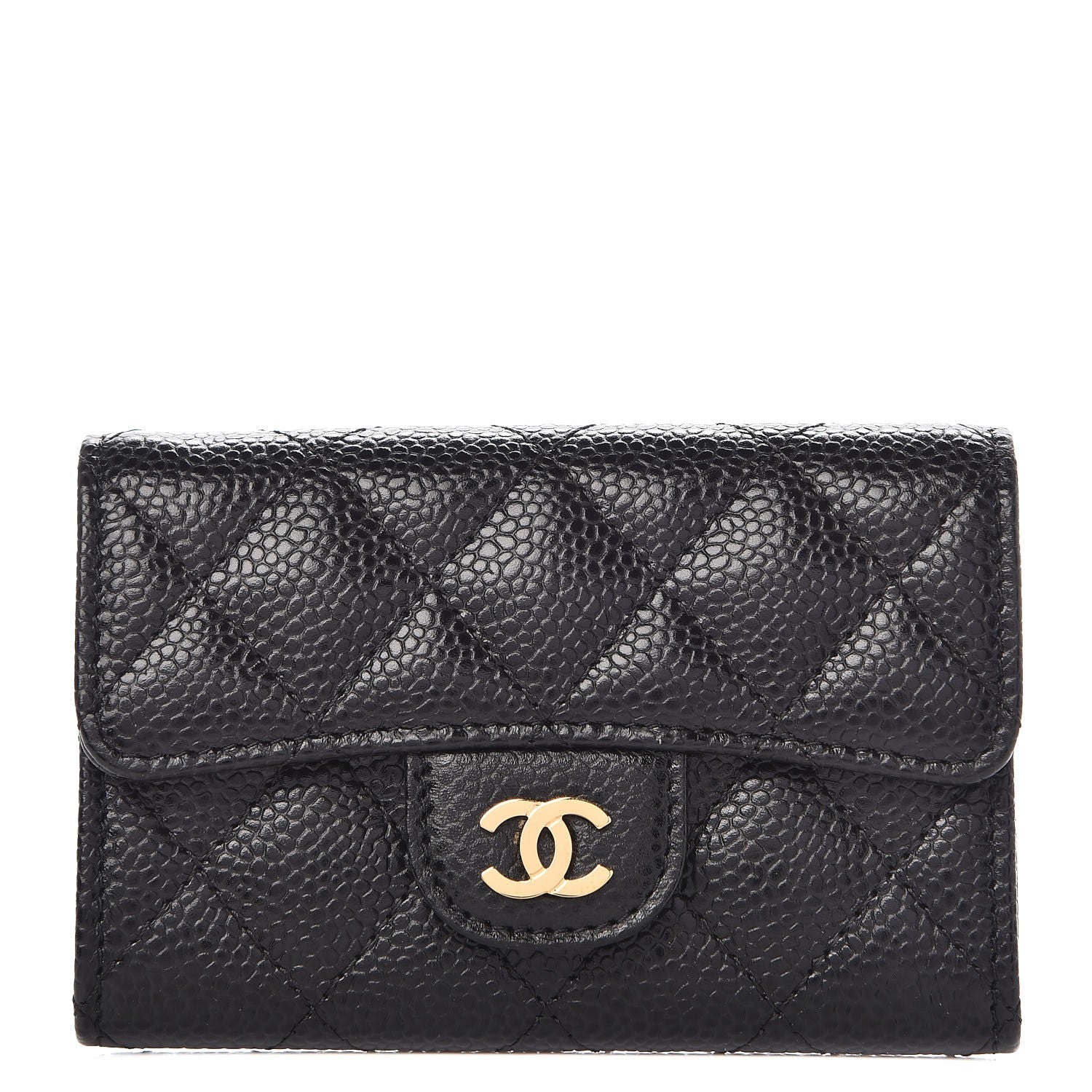 Chanel Caviar Quilted Flap Card Holder Black 1 of 9