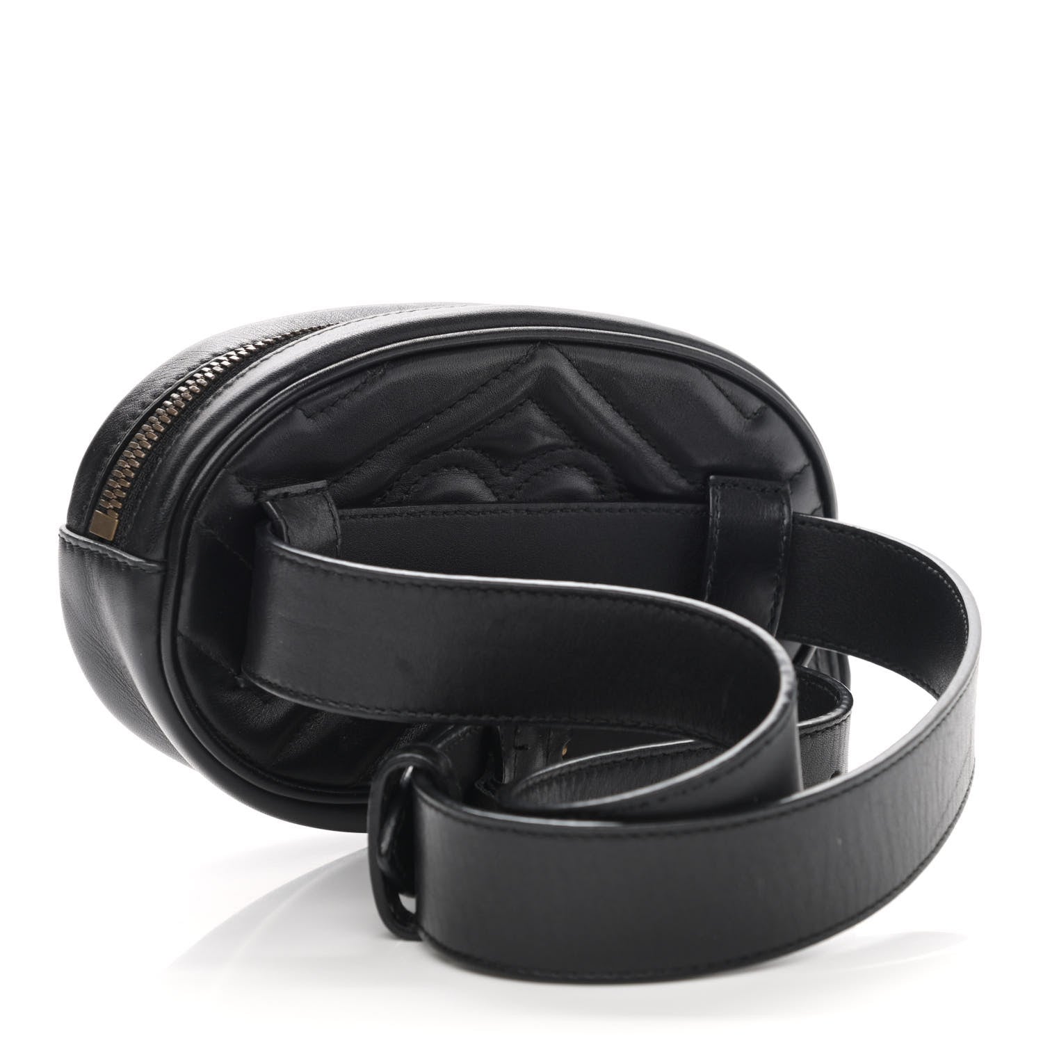 Gucci Calfskin Matelasse GG Marmont Belt Bag 85 34 Black 2 of 9