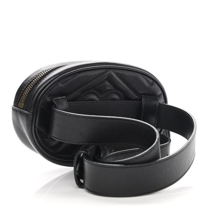 Gucci Calfskin Matelasse GG Marmont Belt Bag 85 34 Black 2 of 9