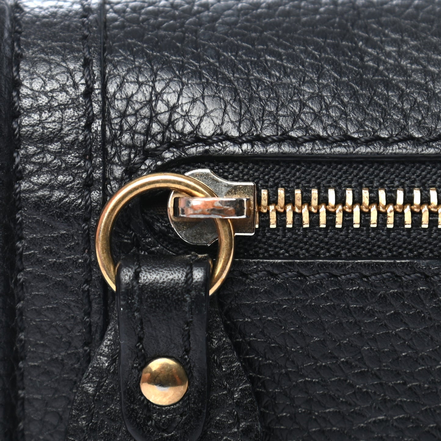 Grained Calfskin Continental Flap Wallet Black