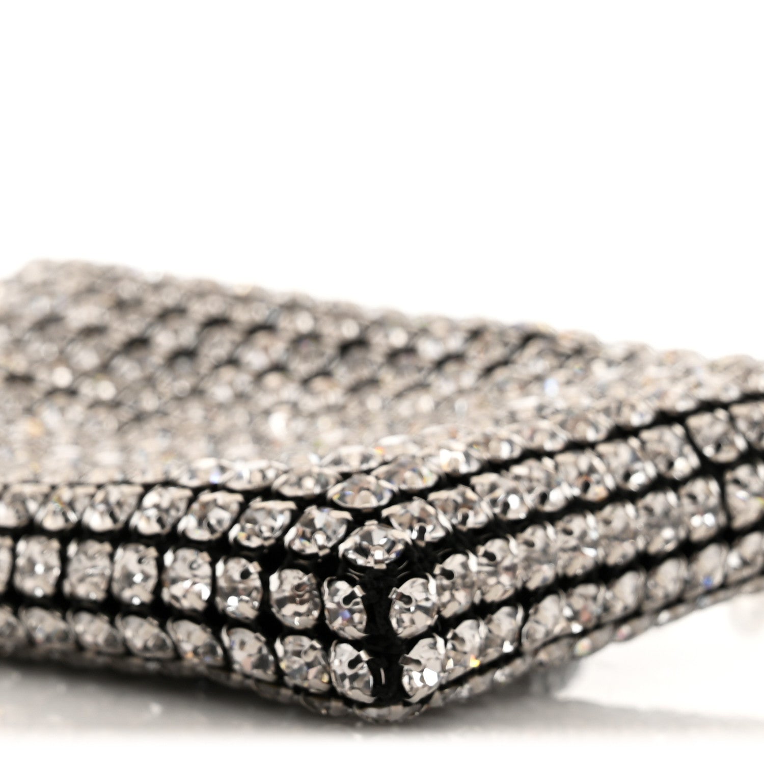 Alexander Wang Mesh Crystal Rhinestone Nano Heiress Shoulder Bag Black Silver 10 of 11