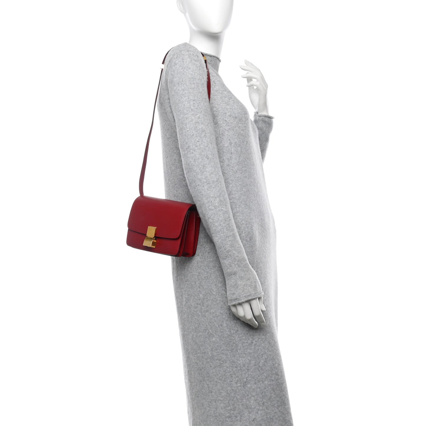 Smooth Calfskin Small Classic Box Flap Bag Red