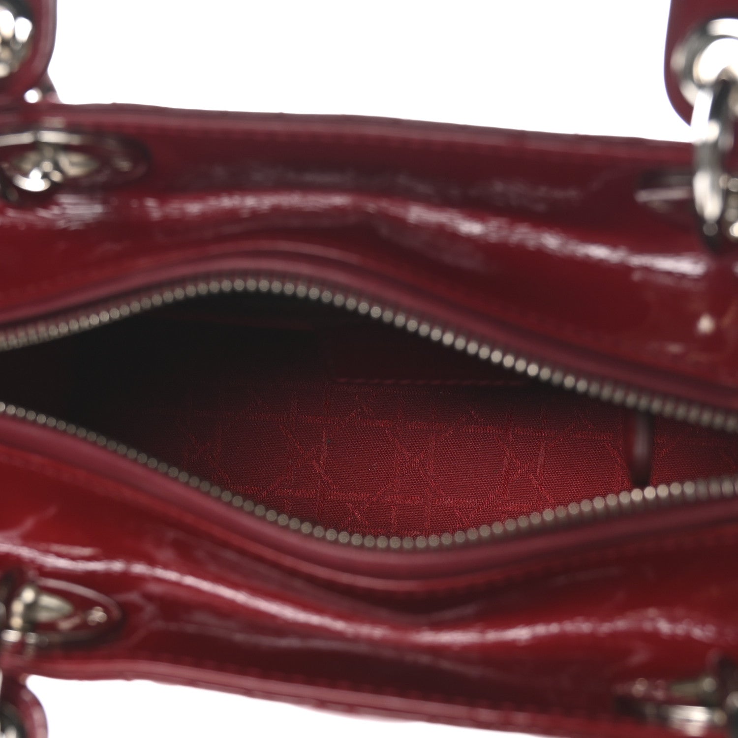 Christian Dior Patent Cannage Medium Lady Dior Red 1840992