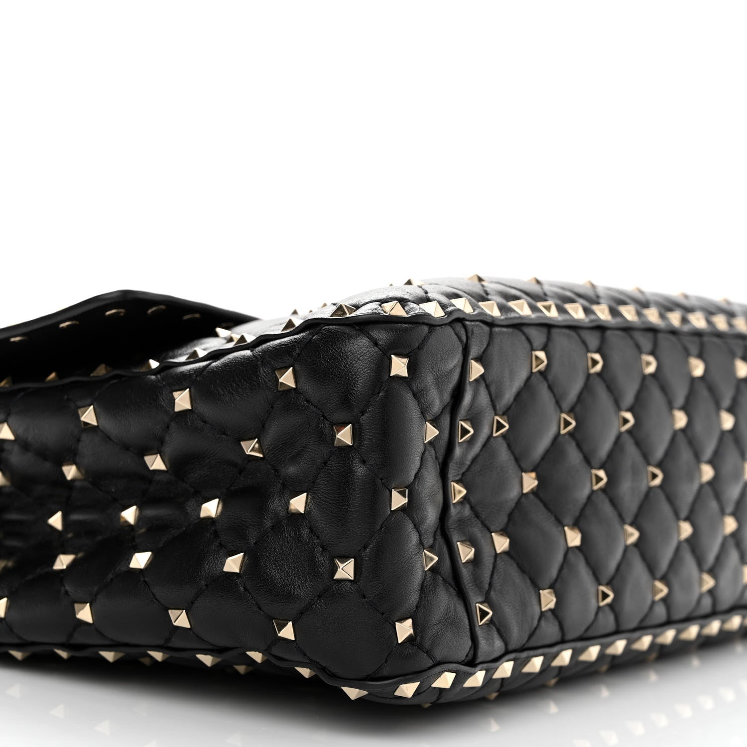 Valentino Garavani Lambskin Large Rockstud Spike Shoulder Bag Black 9 of 11
