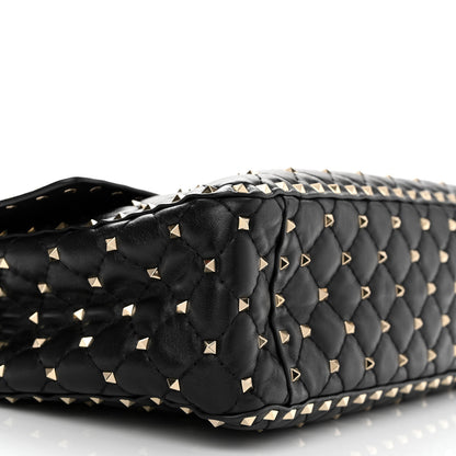 Valentino Garavani Lambskin Large Rockstud Spike Shoulder Bag Black 9 of 11