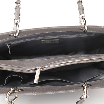 Chanel Caviar Quilted XL Grand Shopping Tote GST Light Grey 5 of 11