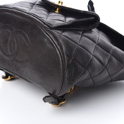Chanel Lambskin Quilted Drawstring Backpack Black 10 of 11