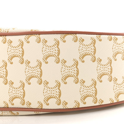 Celine Canvas Calfskin Ava Triomphe Shoulder Bag White 11 of 11