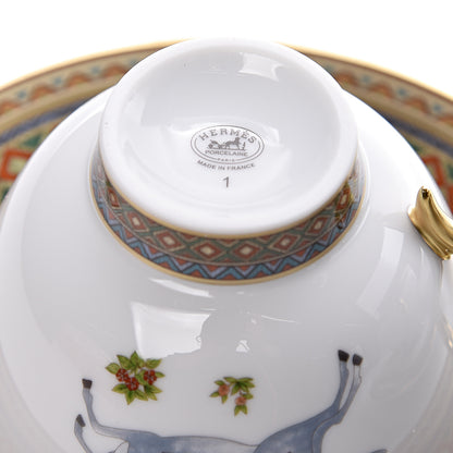 Hermes Porcelain Cheval d'Orient Tea Cup and Saucer Set of 2 5 of 7