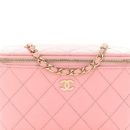 Chanel Caviar Quilted Small Vanity Case With Chain Pink 8 of 12