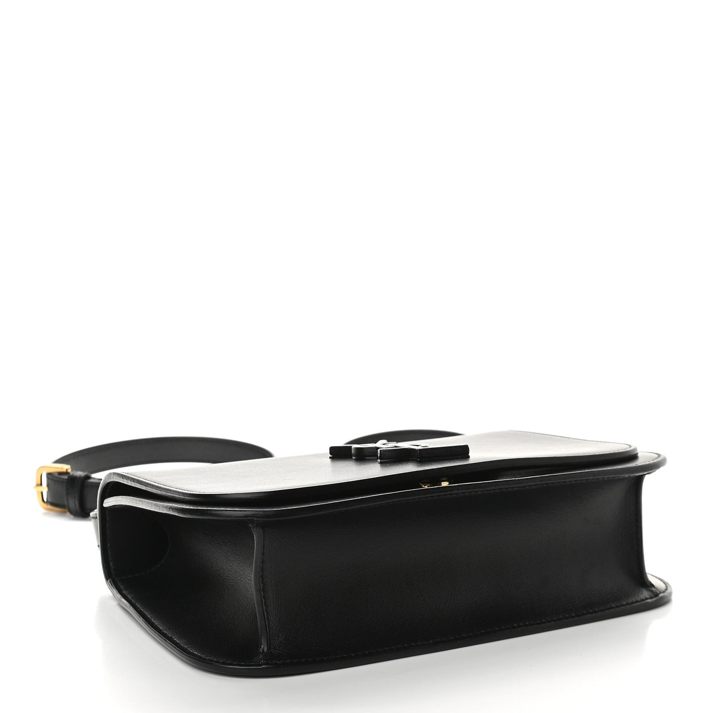 Smooth Calfskin Small Spontini Saddle Bag Black