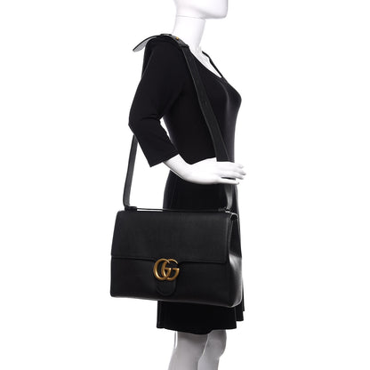 Gucci Calfskin GG Marmont Messenger Bag Black 2 of 10