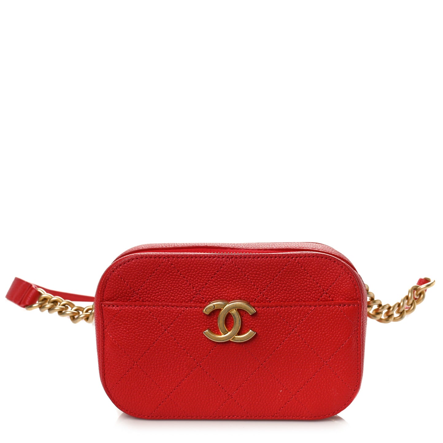 Caviar Quilted Waist Bag Red