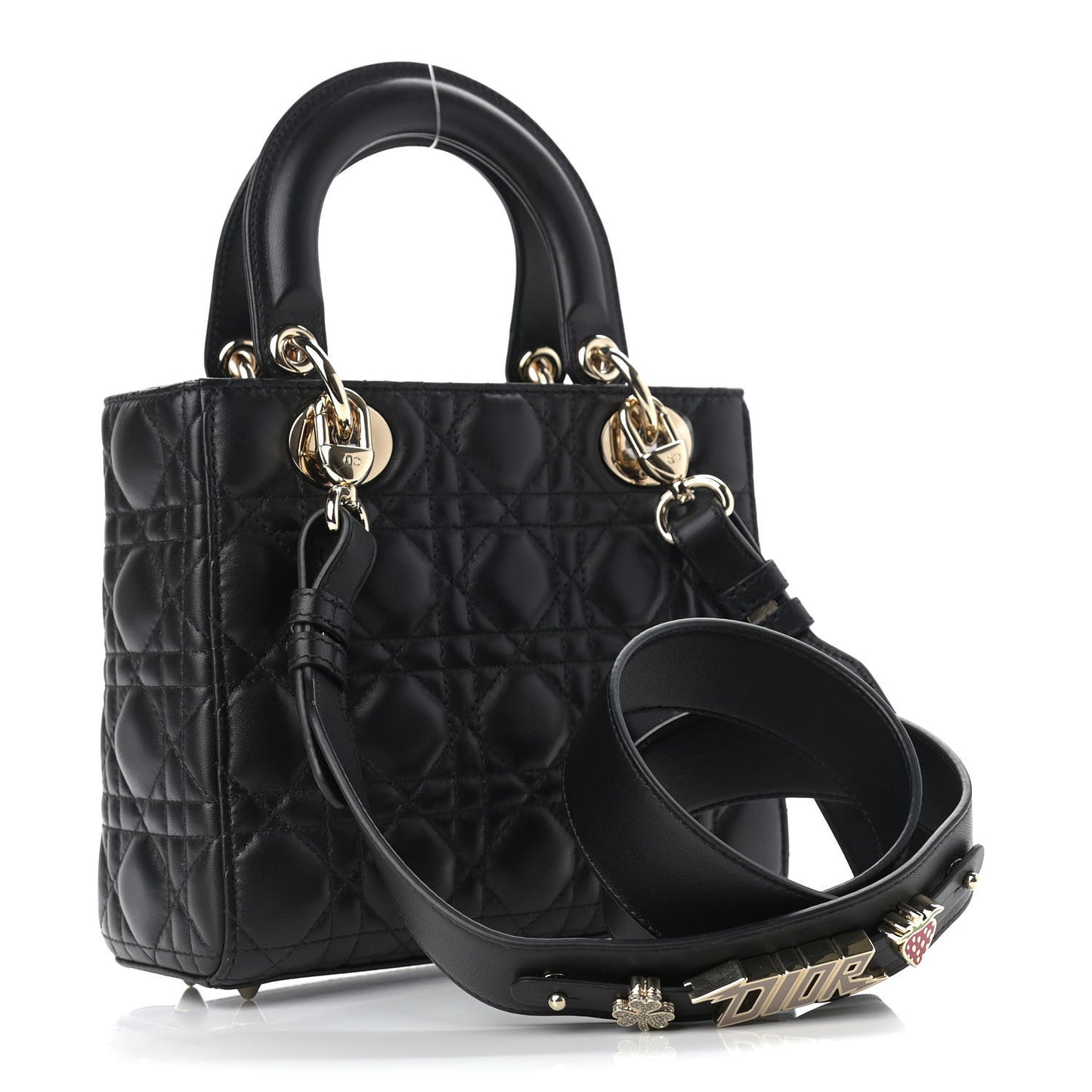 Lambskin Cannage Small Lucky Badges My Lady Dior Black