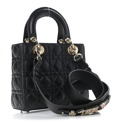 Christian Dior Lambskin Cannage Small Lucky Badges My Lady Dior Black 3 of 9