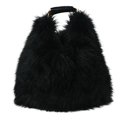 Tom Ford Faux Fur Large Bianca Hobo Black 1 of 11
