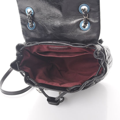Chanel Glazed Calfskin Quilted Small Salzburg Mountain Backpack Black 5 of 8
