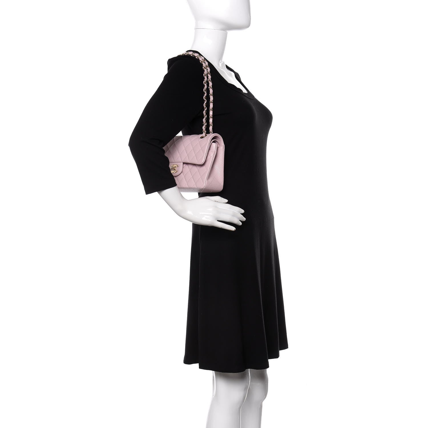 Chanel Caviar Quilted Small Double Flap Light Pink 2 of 10